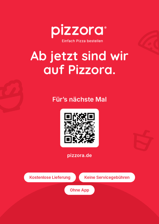Pizzora Kundenflyer für die nächste Bestellung