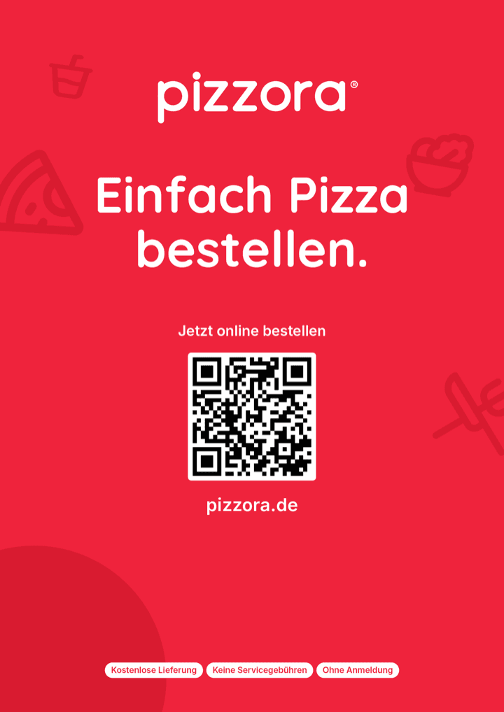 Pizzora Poster fürs Schaufenster
